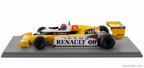 RENAULT  F1 RS11 N 15 WINNER FRANCE GP 1979 J.P.JABOUILLE - CON VETRINA - WITH SHOWCASE - SPECIAL BOX  YELLOW WHITE