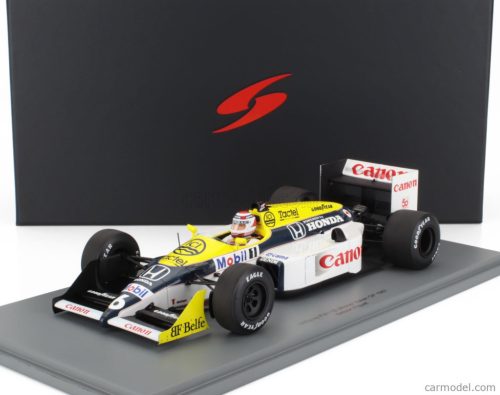 WILLIAMS  F1  FW11B HONDA N 6 WORLD CHAMPION WINNER GP MONZA ITALY 1987 NELSON PIQUET  BLUE YELLOW WHITE