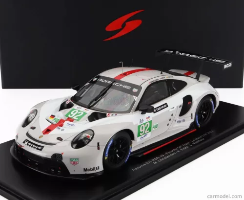 PORSCHE  911 991-2 RSR-19 4.2L TEAM PORSCHE GT N 92 24h LE MANS 2022 MICHAEL CHRISTENSEN - KEVIN ESTRE - LAURENS VANTHOOR  WHITE GREY RED