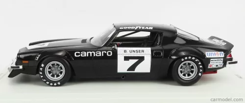 CHEVROLET  CAMARO COUPE N 7 WINNER IROC MICHIGAN 1974 B.UNSER - CON VETRINA - WITH SHOWCASE  BLACK