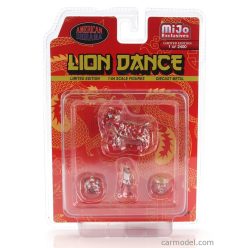FIGURES  SET 4X LION DANCE 2  RED