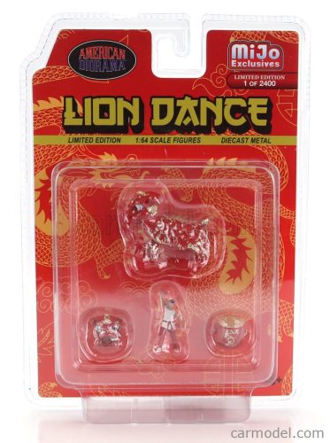 FIGURES  SET 4X LION DANCE 2  RED