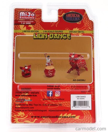 FIGURES  SET 4X LION DANCE 2  RED