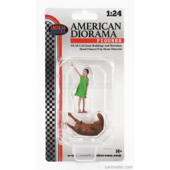 FIGURES  GIRL WHIT DOG  GREEN BROWN