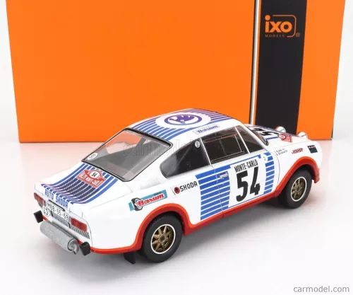 SKODA  130RS TEAM SKODA (night version) N 54 RALLY MONTECARLO 1977 SVATOPLUK KVAIZAR - JIRI KOTEK  WHITE BLUE RED