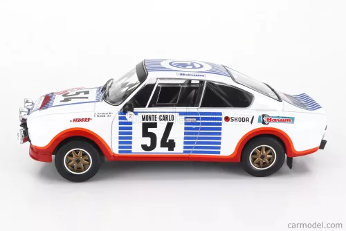SKODA  130RS TEAM SKODA (night version) N 54 RALLY MONTECARLO 1977 SVATOPLUK KVAIZAR - JIRI KOTEK  WHITE BLUE RED