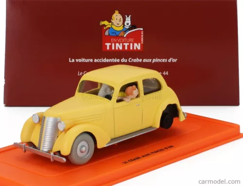 TIN TIN  TIN TIN LA VOITURE ACCIDENTEE DU CRABE AUX PRINCES D'OR 1944  MATT YELLOW