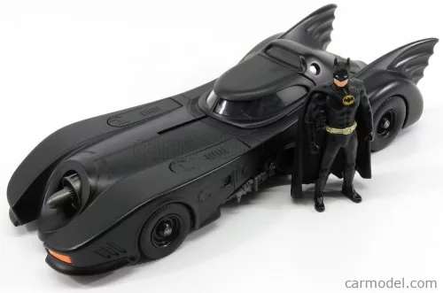 BATMAN  BATMOBILE MOVIE 1989 WITH BATMAN FIGURE  MATT BLACK