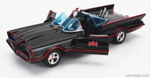 BATMAN  BATMOBILE 1966 - CLASSIC TV SERIES WITH BATMAN - JOKER - PINGUIN FIGURES