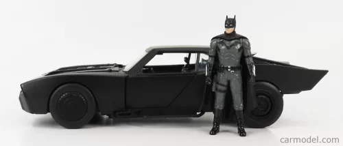 BATMAN  BATMOBILE WITH FIGURE 2022 - THE BATMAN MOVIE  MATT BLACK