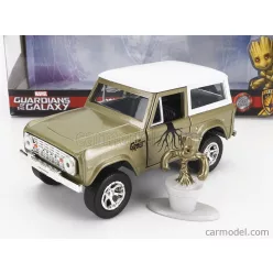   FORD USA  BRONCO WITH GROOT FIGURE MARVEL GUARDIANS OF THE GALAXY 1973  GREEN WHITE