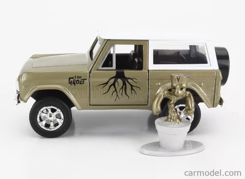 FORD USA  BRONCO WITH GROOT FIGURE MARVEL GUARDIANS OF THE GALAXY 1973  GREEN WHITE