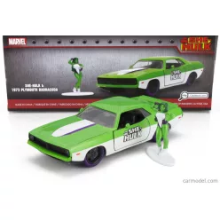 PLYMOUTH  BARRACUDA WITH SHE-HULK FIGURES 1973  GREEN WHITE