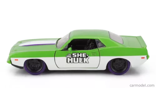 PLYMOUTH  BARRACUDA WITH SHE-HULK FIGURES 1973  GREEN WHITE