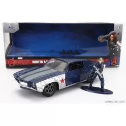   CHEVROLET  CAMARO COUPE 1973 WITH WINTER SOLDIER FIGURE  BLUE SILVER