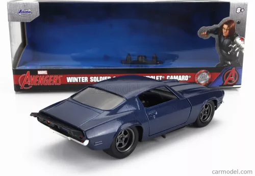 CHEVROLET  CAMARO COUPE 1973 WITH WINTER SOLDIER FIGURE  BLUE SILVER