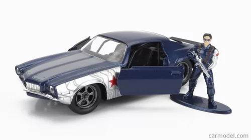 CHEVROLET  CAMARO COUPE 1973 WITH WINTER SOLDIER FIGURE  BLUE SILVER