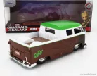 VOLKSWAGEN  T1 DOUBLE CABINE PICK-UP 1963 WITH GROOT FIGURE - GUARDIANS OF THE GALAXY  BROWN WHITE GREEN