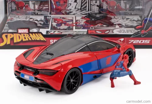 McLAREN  720S WITH SPIDERMAN FIGURE MARVEL 2018  RED BLUE
