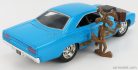 PLYMOUTH  ROAD RUNNER COUPE 1970 WITH WILE E. COYOTE FIGURE - LOONEY TUNES  BLUE