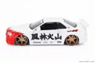 NISSAN  SKYLINE GT-R (R34) ADVAN 2002 WITH STREET FIGHTER RYU FIGURE  WHITE RED