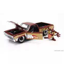   CHEVROLET  EL CAMINO PICK-UP WITH TANZMANIAN DEVIL FIGURE LOONEY TUNES 1967  2 TONE BROWN