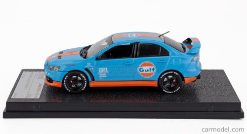 MITSUBISHI  LANCER EVOLUTION X GULF LIVERY 2008  LIGHT BLUE ORANGE