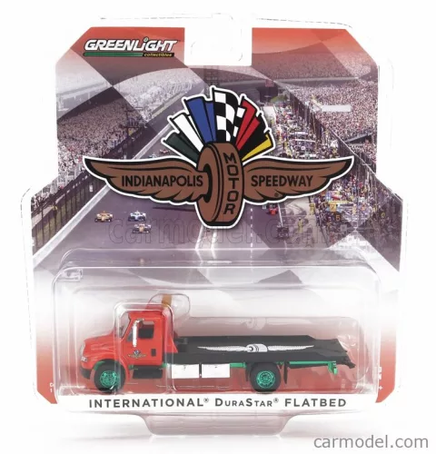 INTERNATIONAL  DURASTAR 4400 CAR TRANSPORTER INDIANAPOLIS MOTOR SPEEDWAY 2008 - GREEN WHEELS  RED BLACK