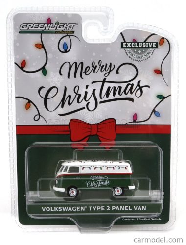 VOLKSWAGEN  T1 TYPE 2 PANEL VAN MERRY CHRISTMAS 1962  GREEN WHITE