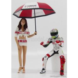   FIGURES  PILOTA VALENTINO ROSSI E OMBRELLINA GP VALENCIA 2005  WHITE RED