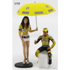   FIGURES  PILOTA VALENTINO ROSSI E OMBRELLINA GP LAGUNA SECA 2005  YELLOW BLACK
