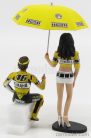 FIGURES  PILOTA VALENTINO ROSSI E OMBRELLINA GP LAGUNA SECA 2005  YELLOW BLACK