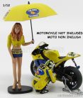 FIGURES  PILOTA VALENTINO ROSSI E OMBRELLINA MOTOGP 2006  YELLOW BLACK