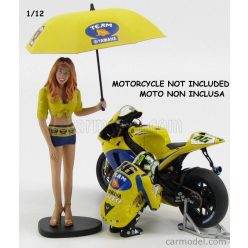   FIGURES  PILOTA VALENTINO ROSSI E OMBRELLINA MOTOGP 2006  YELLOW BLACK