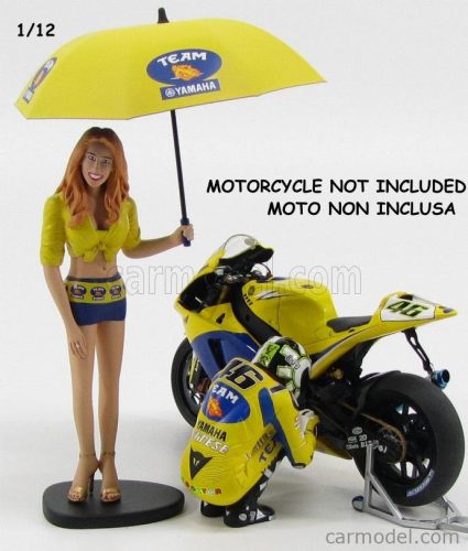 FIGURES  PILOTA VALENTINO ROSSI E OMBRELLINA MOTOGP 2006  YELLOW BLACK