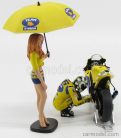 FIGURES  PILOTA VALENTINO ROSSI E OMBRELLINA MOTOGP 2006  YELLOW BLACK