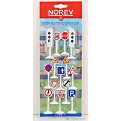   ACCESSORIES  SEGNALI STRADALI + SEMAFORO ROSSO E VERDE - TRAFFIC SIGNS CM. 5.5 - GREEN AND RED TRAFFIC-LIGHTS CM. 6.8  WHITE