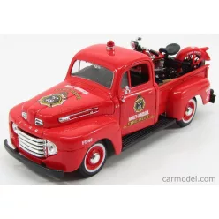   FORD USA  F-1 PICK-UP CUSTOM HARLEY-DAVIDSON 1948 + MOTORCYCLE HARLEY DAVIDSON EL KNUCKLEHEAD 1936 FIRE DEPARTMEN  RED