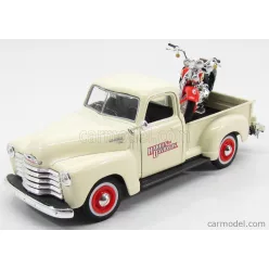   CHEVROLET  3100 PICK-UP 1950 + MOTORCYCLE HARLEY DAVIDSON FLSTS HERITAGE SPRINGER 2001  IVORY