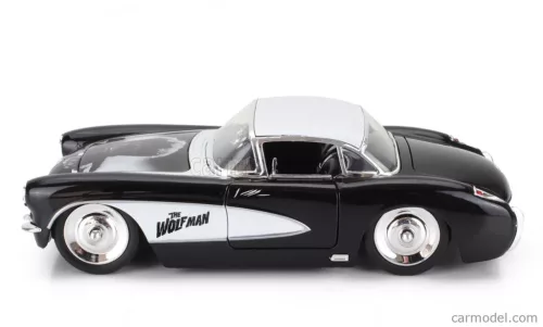 CHEVROLET  CORVETTE WITH WOLFMAN FIGURE 1957  BLACK WHITE