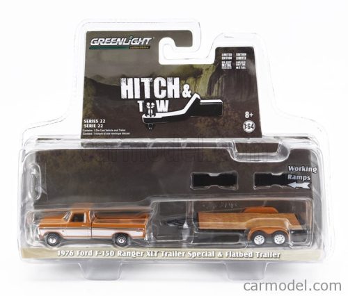 FORD USA  F-150 PICK-UP RANGER XLT WITH TRAILER CAR TRANSPORTER 1976  YELLOW WHITE