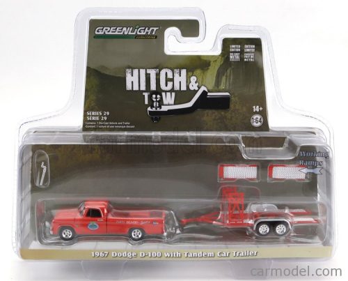 DODGE  D-100 PICK-UP 1967 WITH TRAILER CAR TRANSPORTER  ORANGE