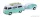 VOLKSWAGEN  T1 TYPE 2 MINIBUS WITH SURFBOARDS + TEARDROP TRAILER 1971  LIGHT GREEN WHITE