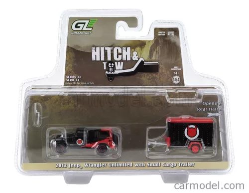 JEEP  WRANGLER UNLIMITED WITH SMALL CARGO TRAILER 2012  BLACK RED