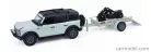 FORD USA  BRONCO BLACK DIAMOND WITH TRAILER + MOTORCYCLE 2021  LIGHT GREEN BLACK