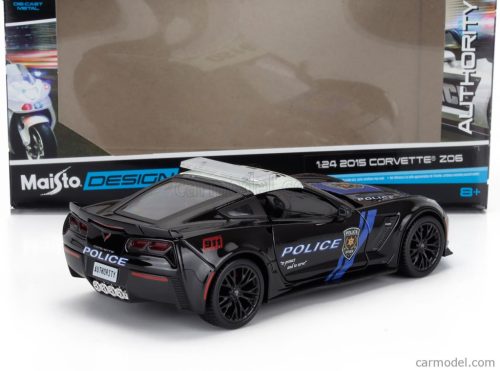 CHEVROLET  CORVETTE Z06 C7 COUPE HIGHWAY PATROL POLICE 2015  BLACK WHITE GOLD