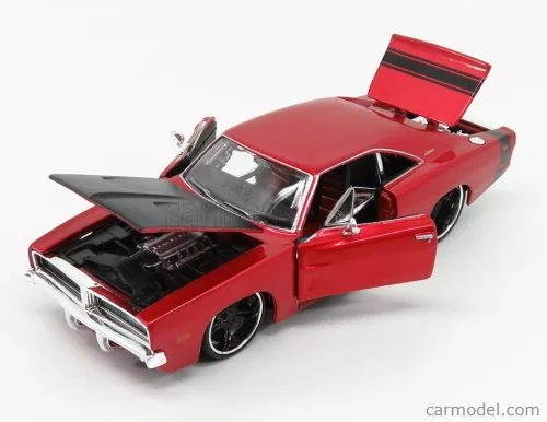 DODGE  CHARTGER R/T COUPE 1969  RED MET BLACK