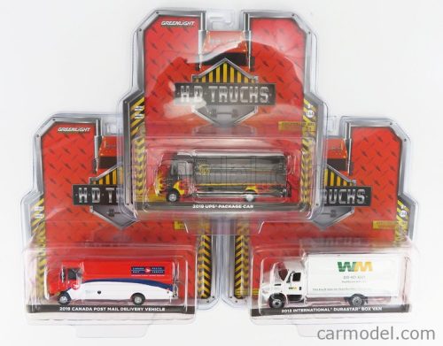 INTERNATIONAL  SET ASSORTMENT 6 PIECES - 2X DURASTAR TRUCK WASTE MANAGMENT 2013 - 2X TRUCK UNITED PARCEL SERVICE 2019 - 2X TRUCK MAIL DELIVERY CANADA POST 2019  VARIOUS