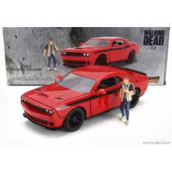   DODGE  CHALLENGER WITH WALKING DEAD GLENN FIGURE 2015  RED BLACK