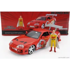 TOYOTA  SUPRA WITH ONE PUNCH MAN SAITAMA FIGURE 1995  ORANGE